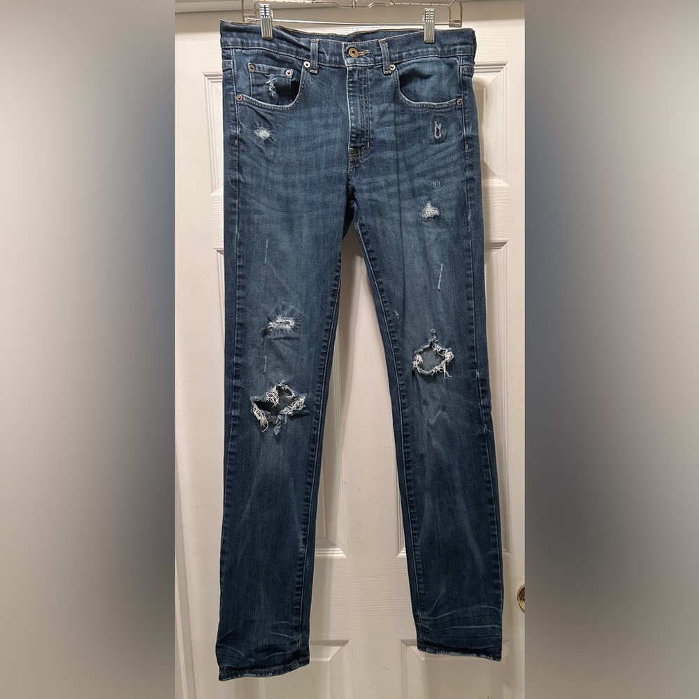 Urban Pipeline Blue Slim Fit Distressed Jeans